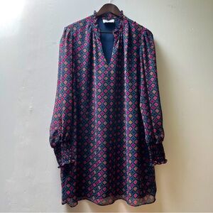 Highline Collective Geometric Print Ruffled Collar Dress size XL